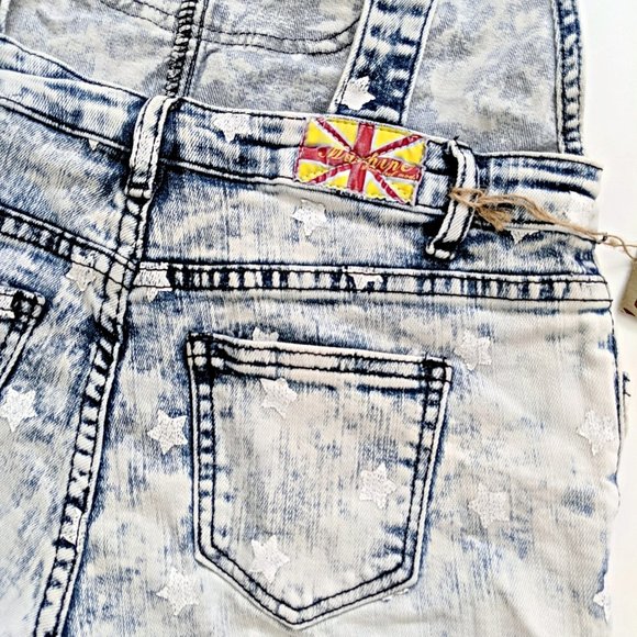 NWT Machine Light Acid Wash Distressed Overalls - Picture 6 of 6